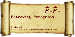 Petrovity Peregrina névjegykártya